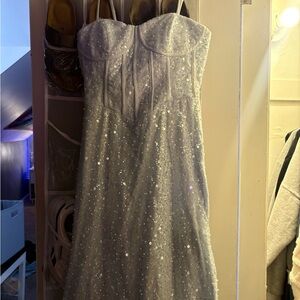 Elegant Sequin Dress - light blue